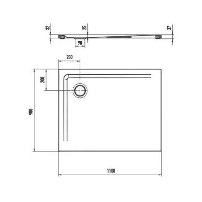 Kaldewei Superplan brodzik 110x90 cm biały 385047981001