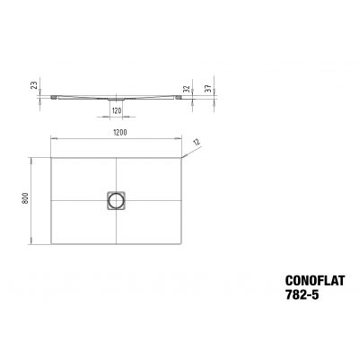 Kaldewei Conoflat brodzik 80x120 cm prostokątny model 782-5 z obniżonym nośnikiem biały 465247980001