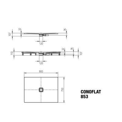 Kaldewei Conoflat brodzik 75x90 cm prostokątny model 853-1 biały 466900010001
