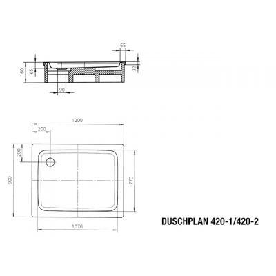 Kaldewei Duschplan brodzik 90x120 cm prostokątny model 420-1 biały 432000010001