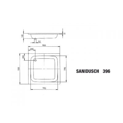 Kaldewei Sanidusch brodzik 90x90 cm kwadratowy model 396 biały 331130000001