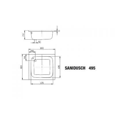 Kaldewei Sanidusch brodzik 80x80 cm kwadratowy z otworem przelewowym model 495 biały 332000010001