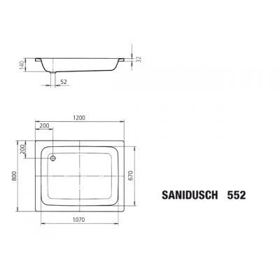 Kaldewei Sanidusch brodzik 80x120 cm prostokątny model 552 biały 448300010001