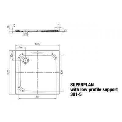 Kaldewei Superplan brodzik 100x100 cm kwadratowy model 391-5 biały 447047980001