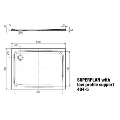 Kaldewei Superplan brodzik 100x90 cm prostokątny model 404-5 biały 430447980001