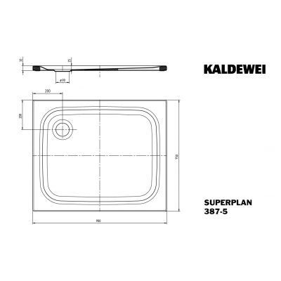 Kaldewei Superplan brodzik 90x75 cm prostokątny model 387-5 biały 447747980001