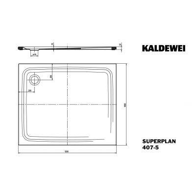 Kaldewei Superplan brodzik 120x100 cm prostokątny model 407-5 biały 430747980001