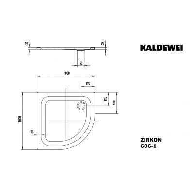 Kaldewei Zirkon brodzik 100x100 cm półokrągły model 606-1 biały 457100010001