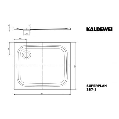 Kaldewei Superplan brodzik 75x90 cm prostokątny model 387-1 biały 447700010001