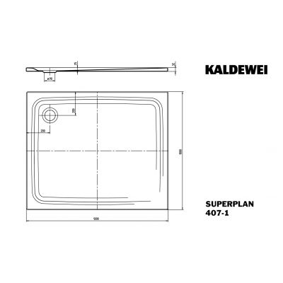 Kaldewei Superplan brodzik 100x120 cm prostokątny model 407-1 biały 430700010001