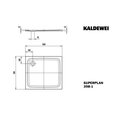 Kaldewei Superplan brodzik 80x100 cm prostokątny model 398-1 biały 447200010001