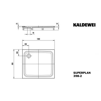 Kaldewei Superplan brodzik 80x100 cm prostokątny z powierzchnią uszlachetnioną model 398-2 biały 447248043001