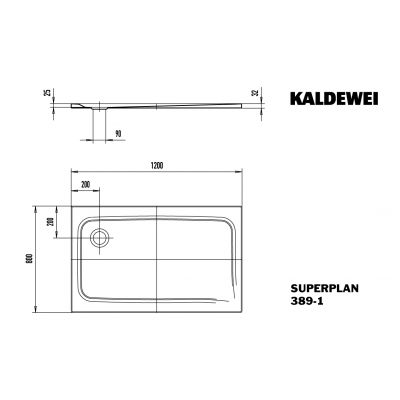 Kaldewei Superplan brodzik 80x120 cm prostokątny model 389-1 biały 447300010001