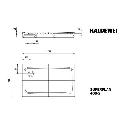 Kaldewei Superplan brodzik 90x120 cm prostokątny model 406-2 biały 430648040001