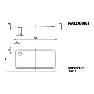 Kaldewei Superplan XXL brodzik 90x140 cm prostokątny model 429-1 biały 432900010001