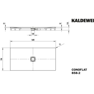 Kaldewei Conoflat brodzik 75x160 cm prostokątny z nośnikiem ze styropianu model 858-2 biały 467448040001