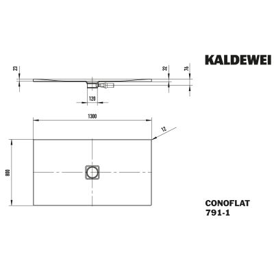 Kaldewei Conoflat brodzik 80x130 cm prostokątny model 791-1 biały 466100010001
