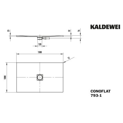 Kaldewei Conoflat brodzik 100x130 cm prostokątny model 793-1 biały 466300010001
