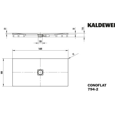 Kaldewei Conoflat brodzik 80x140 cm prostokątny z nośnikiem ze styropianu model 794-2 biały 466448040001