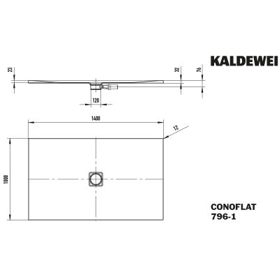 Kaldewei Conoflat brodzik 100x140 cm prostokątny model 796-1 biały 466600010001