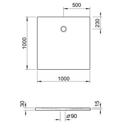 Kronenbach Cube brodzik kwadratowy 100x100 cm biały Antislip KBMD1010AS