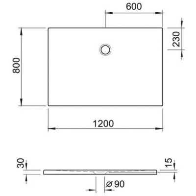 Kronenbach Cube brodzik prostokątny 120x80 cm biały Antislip KBMD1280AS