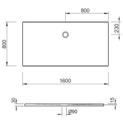 Kronenbach Cube brodzik prostokątny 160x80 cm biały KBMD1680