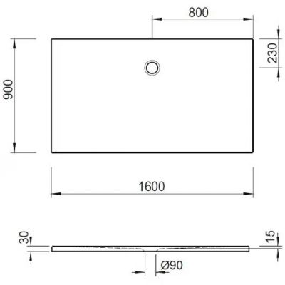 Kronenbach Cube brodzik prostokątny 160x90 cm biały Antislip KBMD1690AS