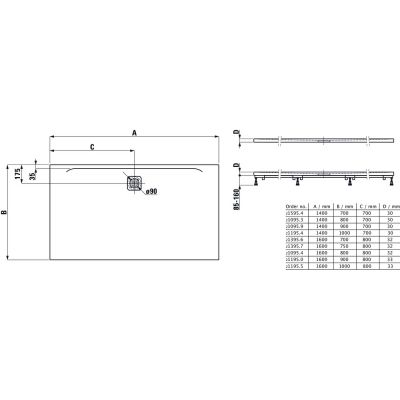 Laufen Pro brodzik 140x80 cm prostokątny kompozyt Marbond grafitowy H2109530780001