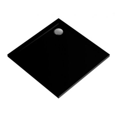 Polimat Geos brodzik 100x100 cm kwadratowy czarny 00395