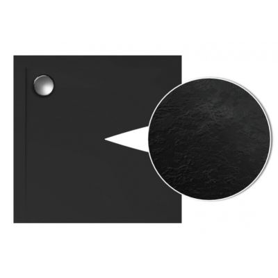Polimat Geos brodzik 90x90 cm kwadratowy czarny 00377
