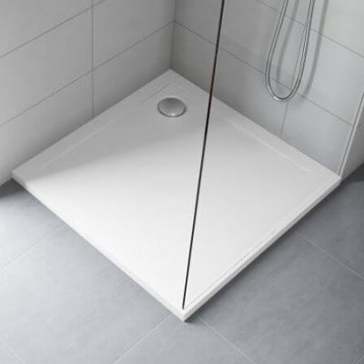 Polimat Geos brodzik 80x80 cm kwadratowy biały 00425