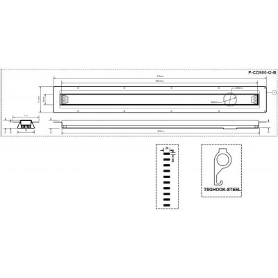 McAlpine Omega Slim odpływ prysznicowy 90 cm stal MPCD900-O-B-NT-KPL