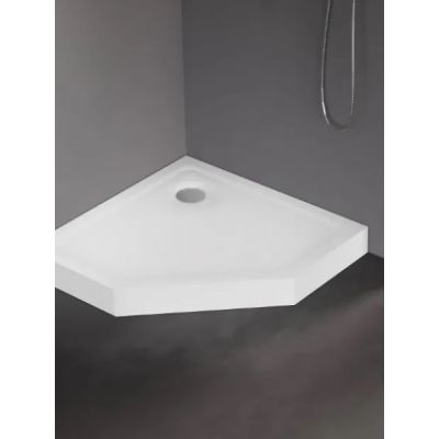 New Trendy Mild brodzik pięciokątny 90x90 cm biały B-0603