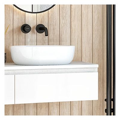 Oltens Vernal szafka 120 cm podumywalkowa wisząca z blatem grafit mat/biały połysk 68469400