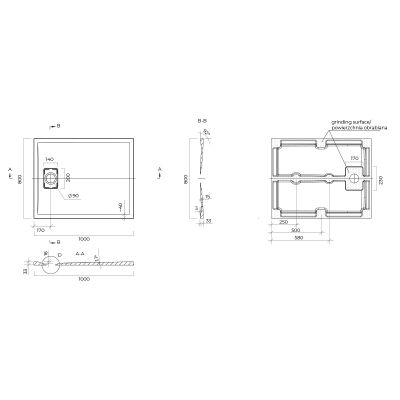 Oltens Bergytan brodzik 100x80 cm prostokątny RockSurface biały 15100000