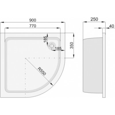 Brodzik 90 x 90 cm Poolspa Monaco PBPB510B0000000