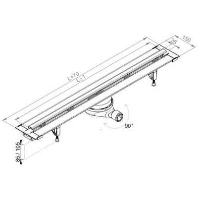 Prevex Easy Line odpływ liniowy prysznicowy 80 cm Evo szczotkowany EL-CEBR08A-001