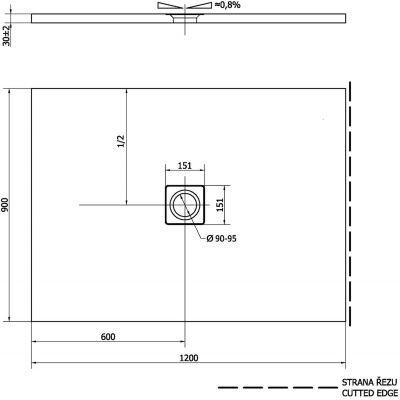 Polysan Flexia brodzik 120x90 cm prostokątny biały 72895