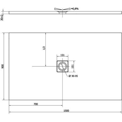 Polysan Flexia brodzik 150x90 cm prostokątny biały 72898