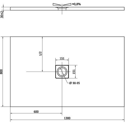 Polysan Flexia brodzik 130x80 cm prostokątny biały mat 72899MAT