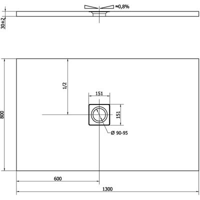 Polysan Flexia brodzik 130x80 cm prostokątny biały 72899