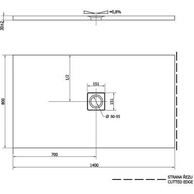 Polysan Flexia brodzik 140x80 cm prostokątny biały 72900