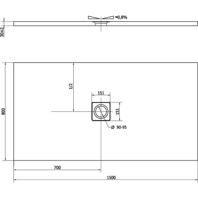 Polysan Flexia brodzik 150x80 cm prostokątny biały 72901