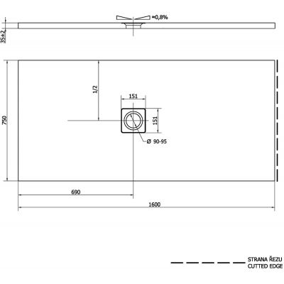 Polysan Flexia brodzik 160x75 cm prostokątny biały 72921