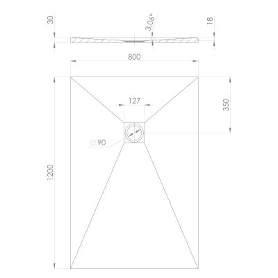 Polysan Treneca brodzik prostokątny 120x80 cm szary 84302.31