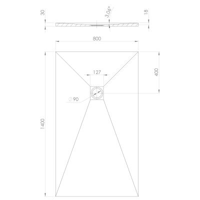 Polysan Treneca brodzik prostokątny 140x80 cm czarny 84304.21