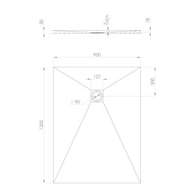 Polysan Treneca brodzik prostokątny 120x90 cm beżowy 84307.81