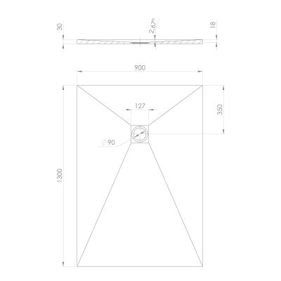 Polysan Treneca brodzik prostokątny 130x90 cm biały 84308.11