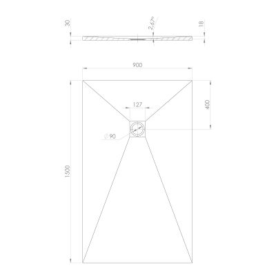 Polysan Treneca brodzik prostokątny 150x90 cm biały 84310.11